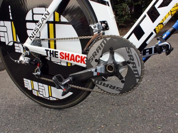 Armstrong's spare bike features a full SRAM drivetrain.
