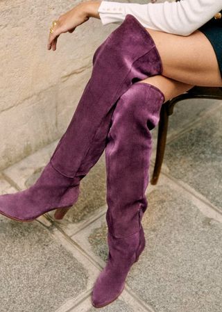 Mauve purple boots from Sézane
