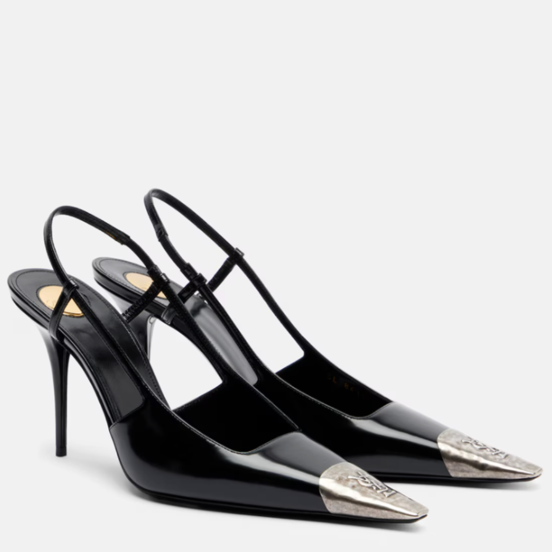Saint Laurent, Jeanne 90 Leather Slingback Pumps