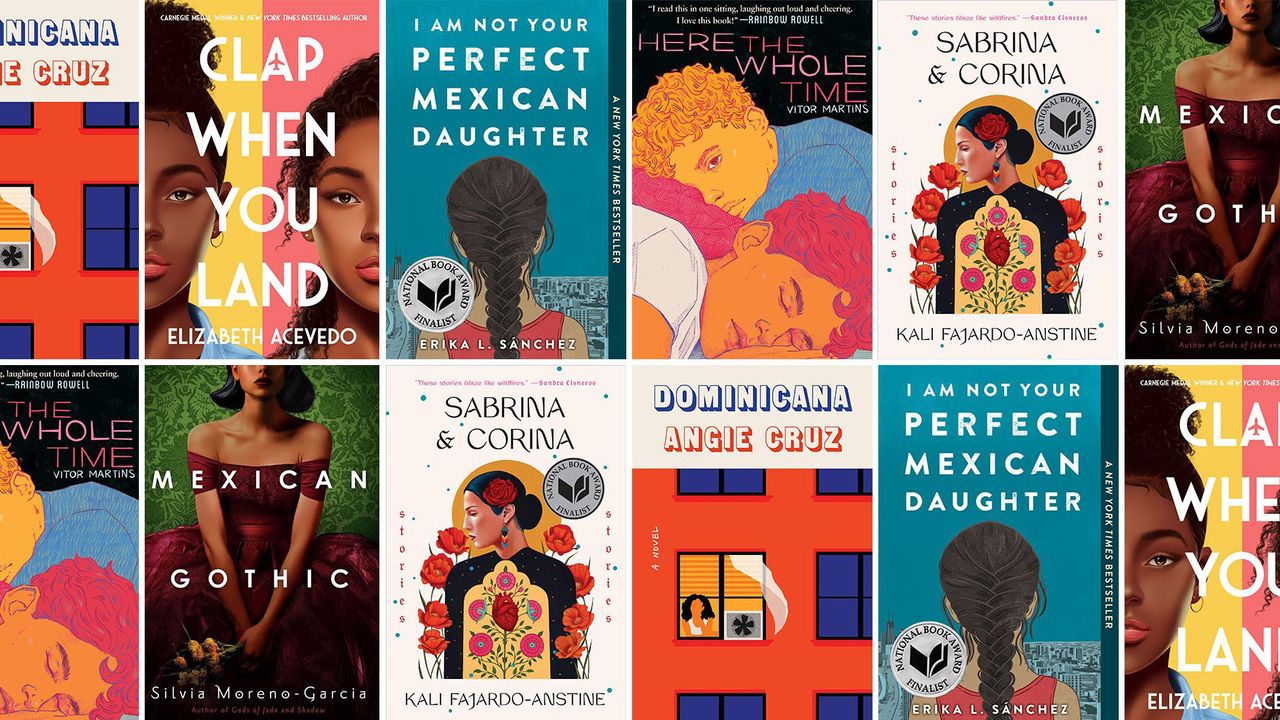 collage of books by latinx authors