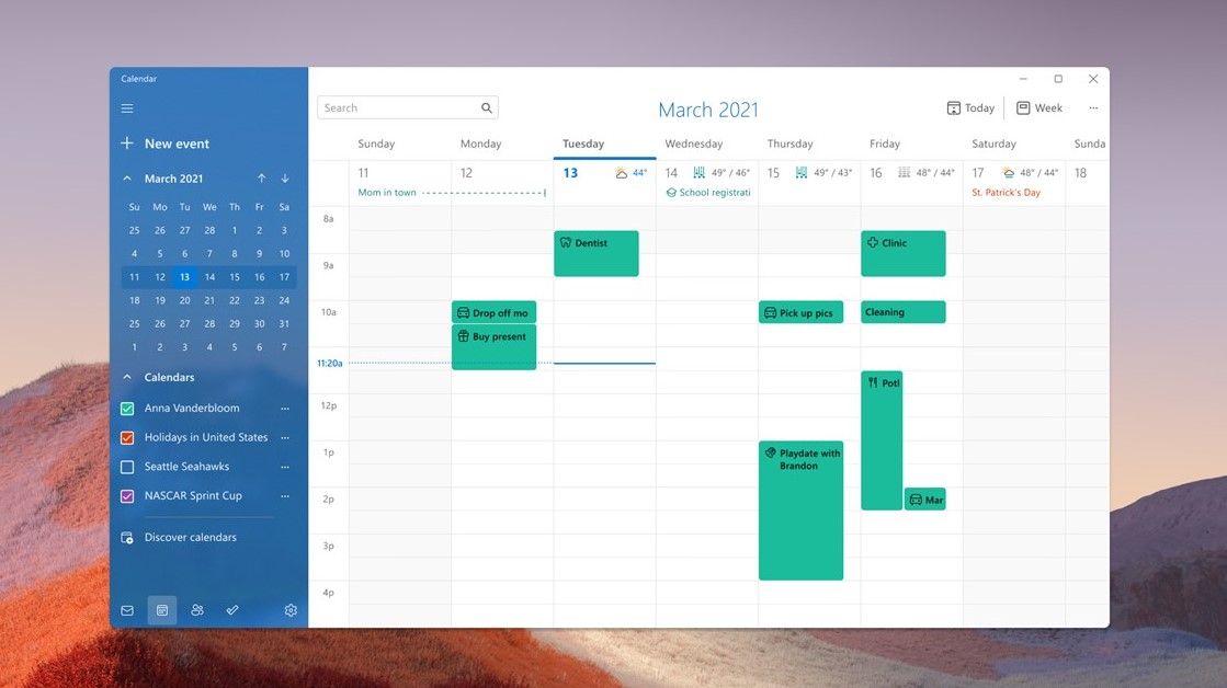 windows 11 mail and calendar app