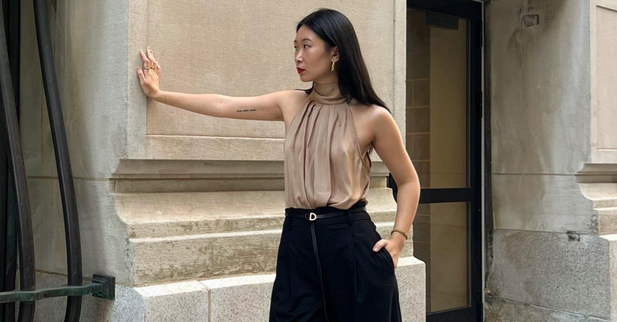 Suddenly, Fashion People Are Wearing Halterneck Blouses