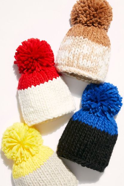 Collection XIIX Cozy Up Color Block Pom Beanie