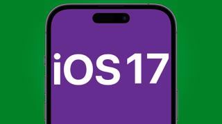 iOS 17 in front of an iPhone 14 Pro