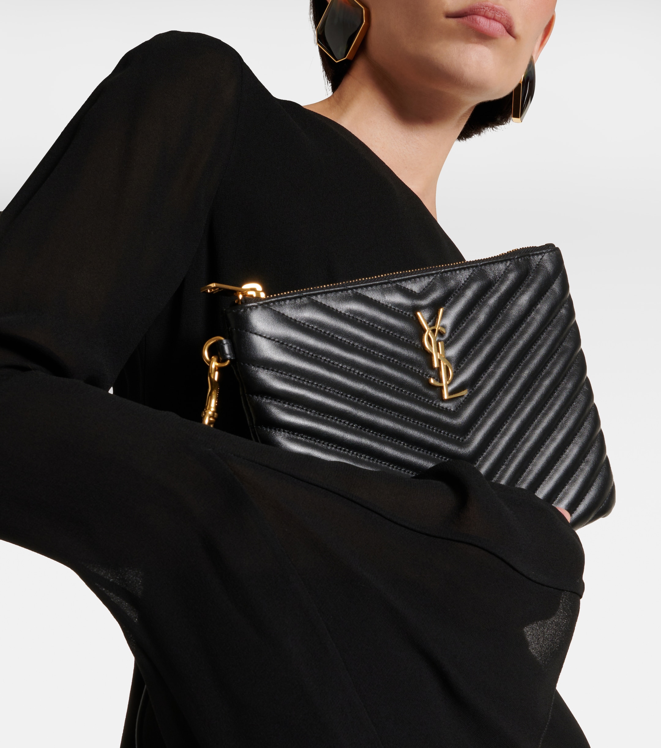 saint laurent leather pouch