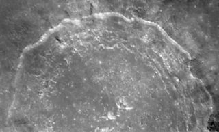 The Hubble Space Telescope captured this view of the lunar crater Copernicus in 1999.