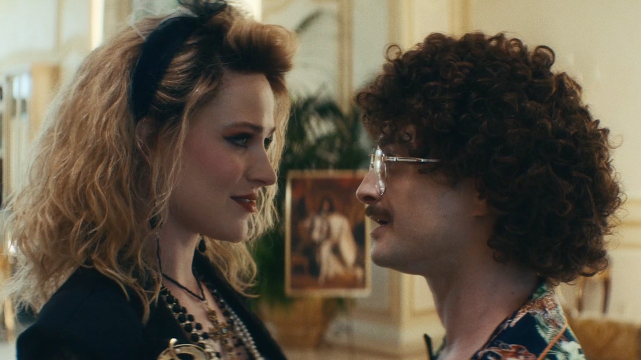 Evan Rachel Wood and Daniel Radcliffe as Madonna and Weird Al in Weird: The Al Yankovic Story