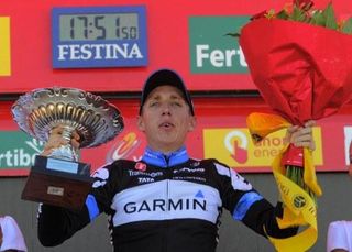 Dan Martin (Garmin-Cervelo) celebrates his stage win at La Covatilla.