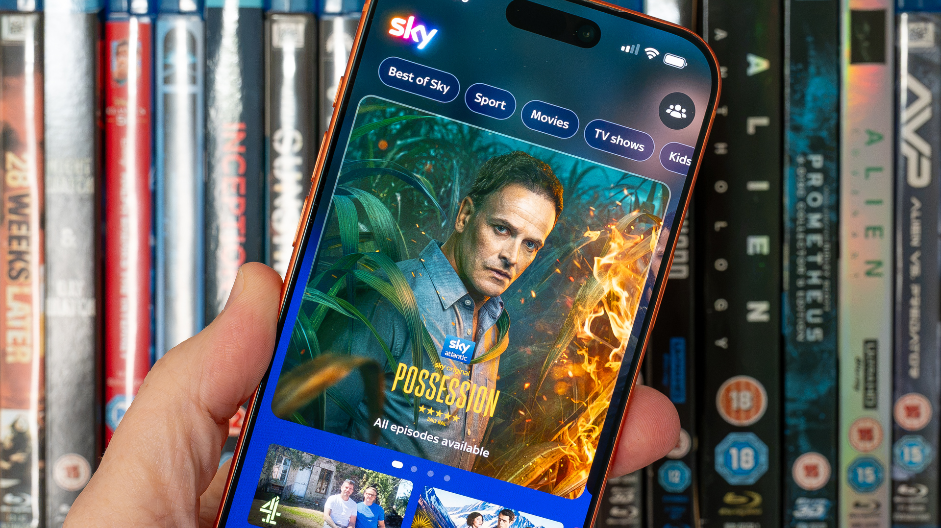 Sky Go for Sky Glass and Stream customers, running on an iPhone 17 Pro Max