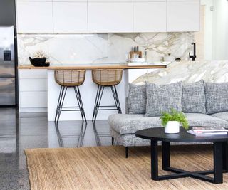 modern open plan kitchen lounge