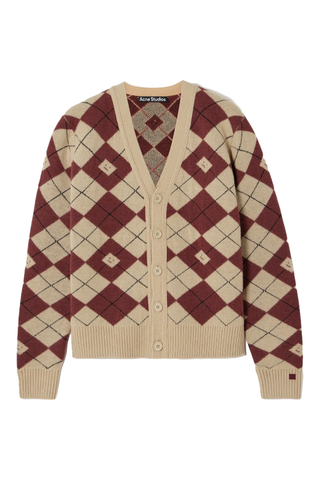 Acne Studios Argyle Wool-Blend Cardigan