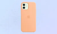 Apple silicone case for iPhone 12 in Cantaloupe