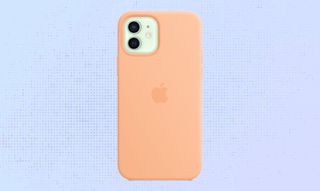Apple silicone case for iPhone 12 in Cantaloupe