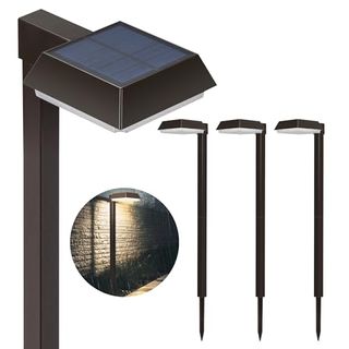 Bobcat Solar Pathway Lights Super Bright 300 Lumens With 2-In-1 Warm White and Daylight Modes, Dark Brown Solar Lights for Outdoor Path, Sidewalk, Driveway or Walk Way Light(4 Pack)