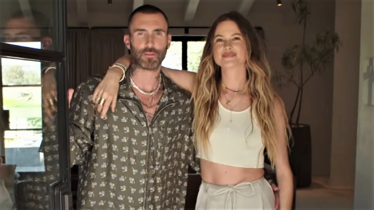 Adam Levine and Behati Prinsloo tour their home to Architectural Digest.