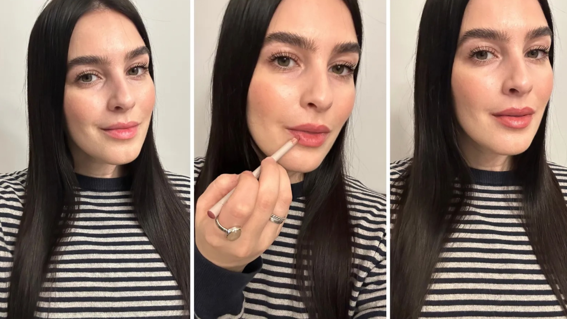 Taylore Glynn testing Manasi 7 Lip and Eye Definer in Yokan.