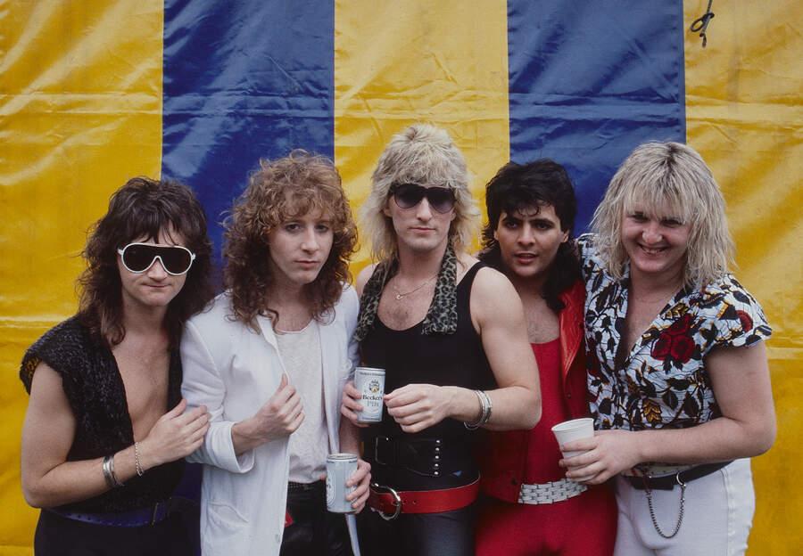 Heavy Pettin at the Metal Hammer Festival at the Frelichtbuhne Loreley ampitheatre in St. Goarshausen, Germany, in September 1985