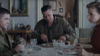 Brad Pitt eating in Fury