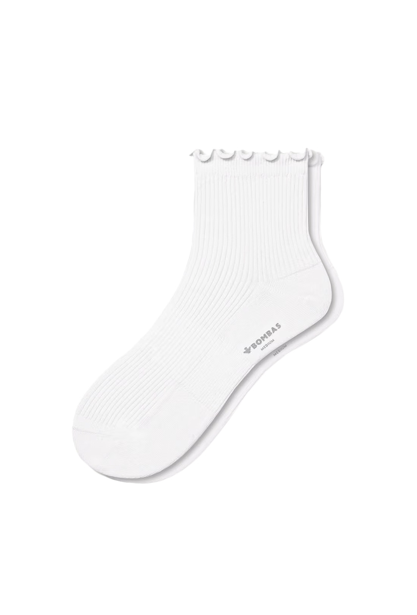 Women&#039;s Ruffle Rib Quarter Socks