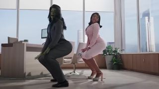 Tatiana Maslany as She-Hulk twerks with Megan Thee Stallion.