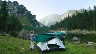 types of tent: pitching a flysheet