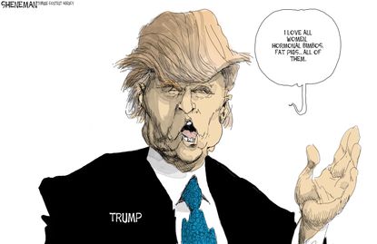 Political cartoon U.S. Donald Trump Women
