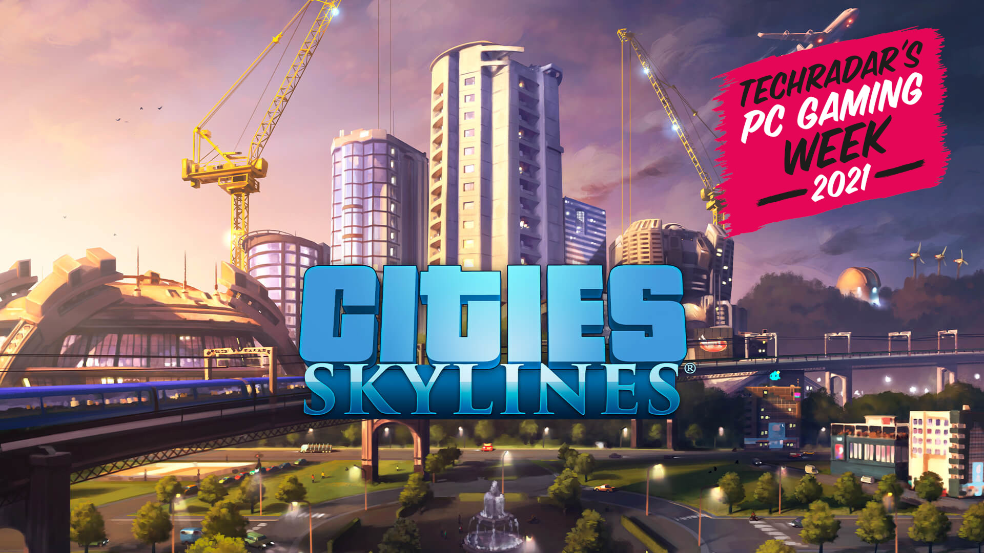Game logo for City Skylines with PC Gaming Week logo