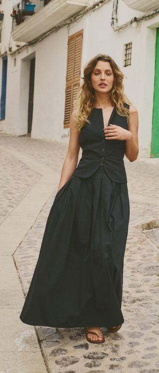 Black Box Pleat Midi Skirt