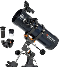 Celestron AstroMaster 114EQ Newtonian:&nbsp;Was $319.95,&nbsp;now $206.86 on Amazon.
Save over $113