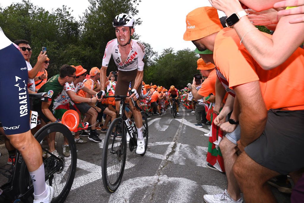 Ben O&#039;Connor (AG2R Citroën) on stage 1 of the Tour de France