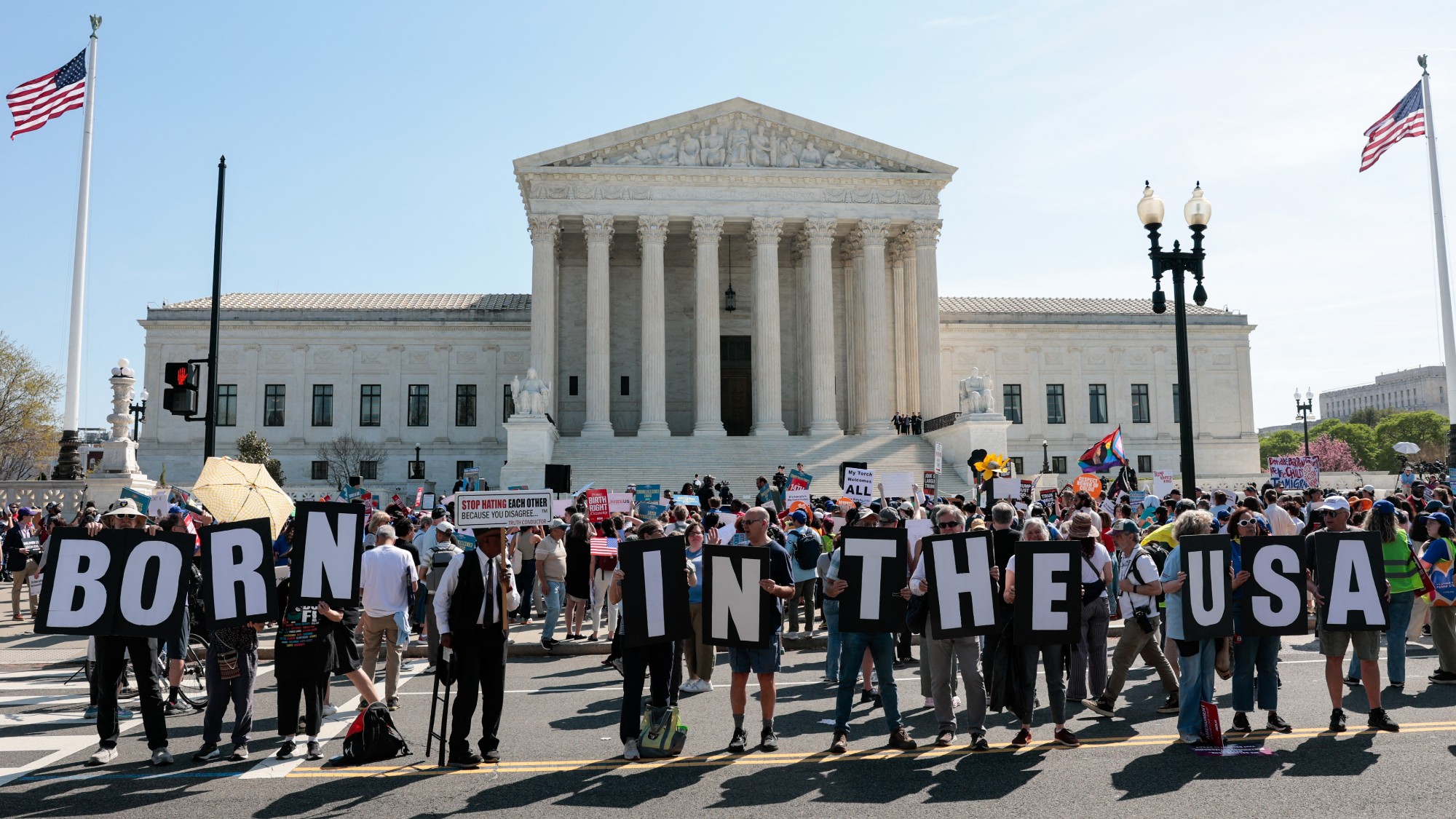 Protesters outside the Supreme Court