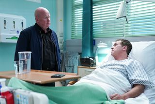 Phil Mitchell visits Alfie Moon in hospital