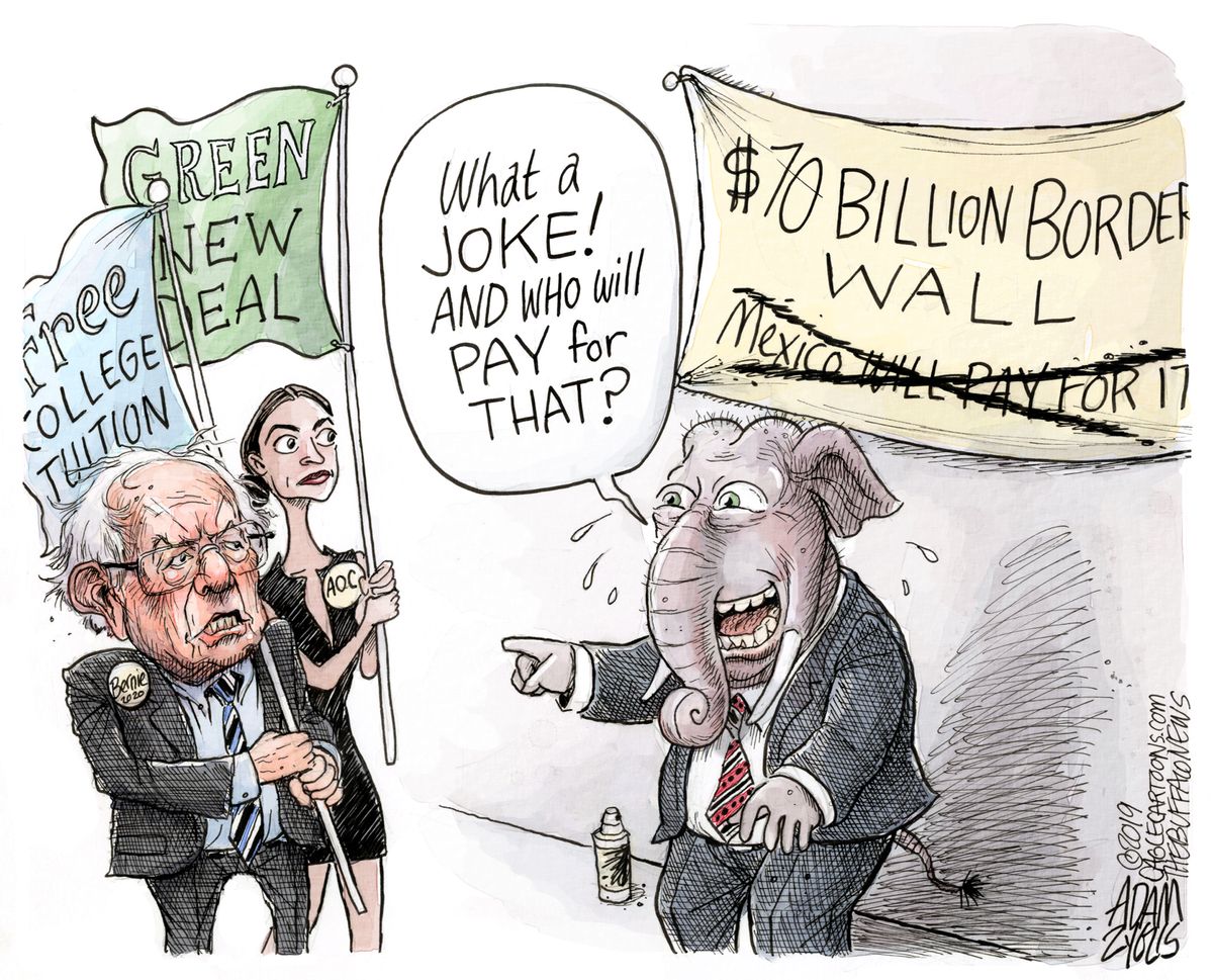 Political Cartoon U.S. Bernie AOC 2020 presidential election promises ...