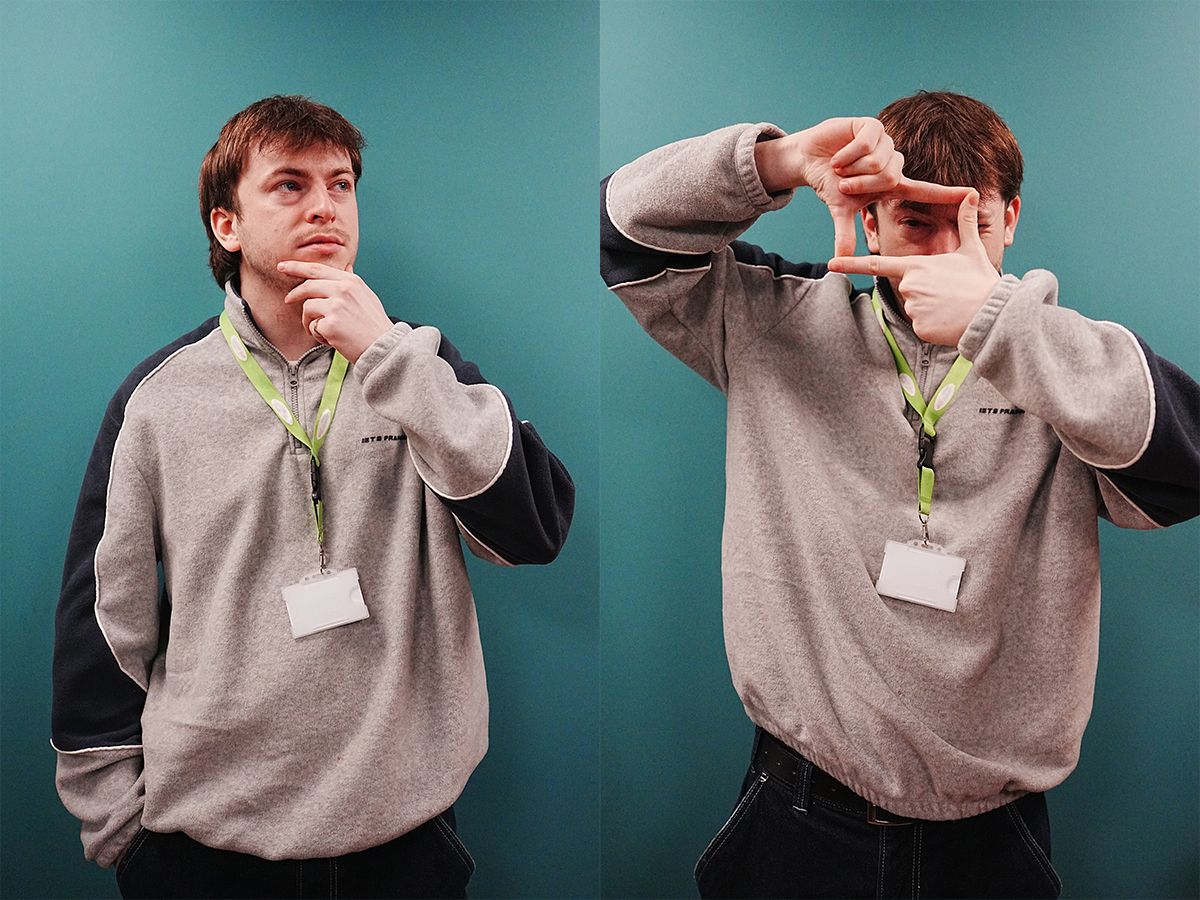 Two photos of a man taken on a Sony A1 II mirrorless camera and with a Sony FE 28-70mm F2 GM lens