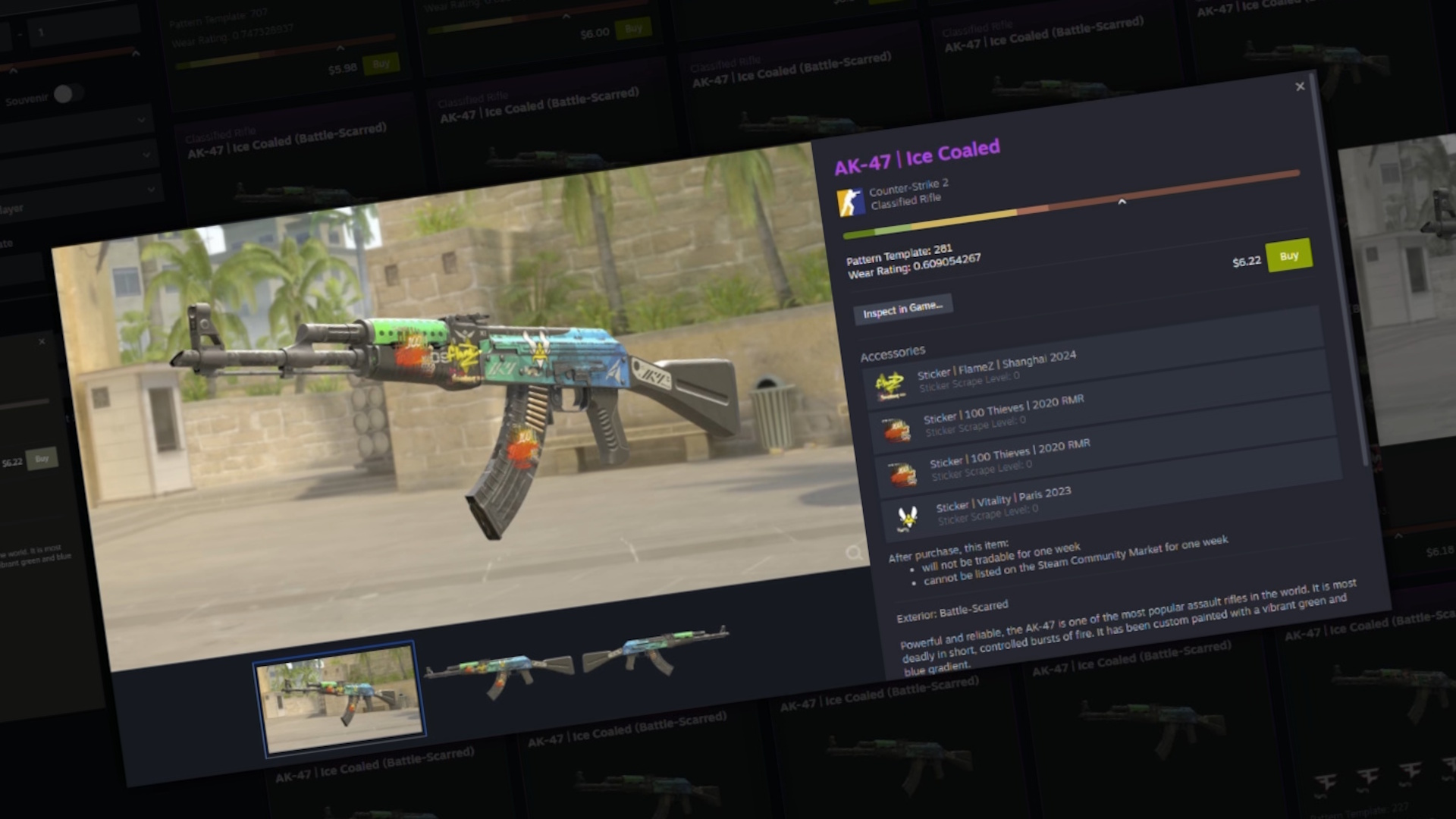 Counter-Strike gun listing from Steam Community Market