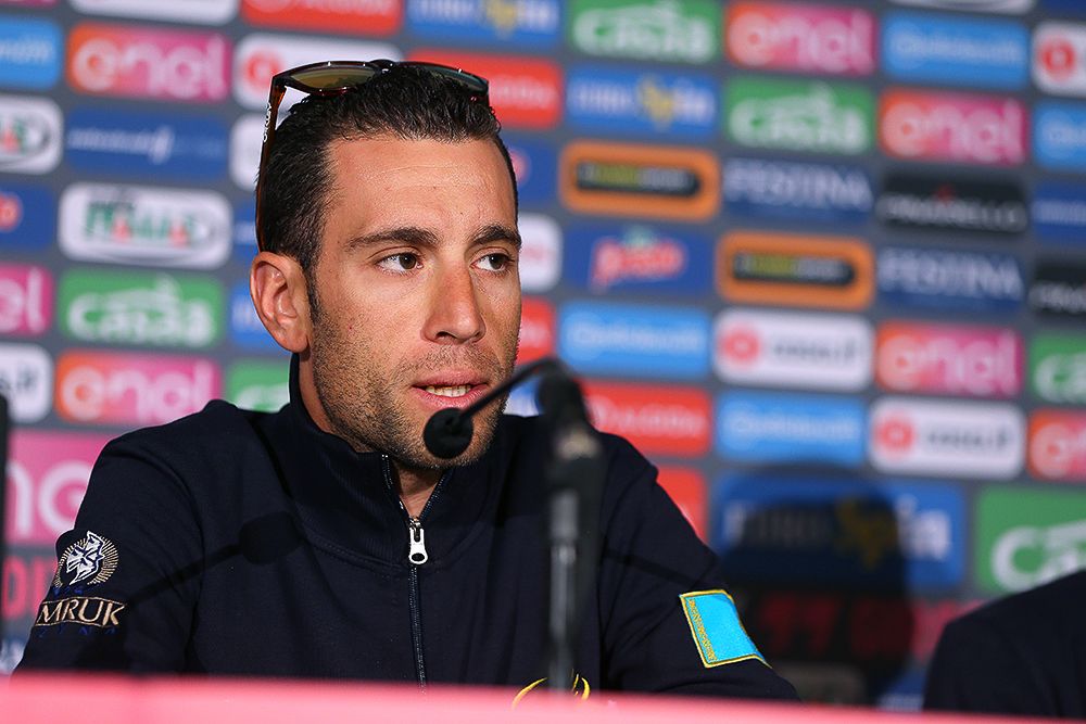 Vincenzo Nibali at Wednesday's pre-Giro press conference.