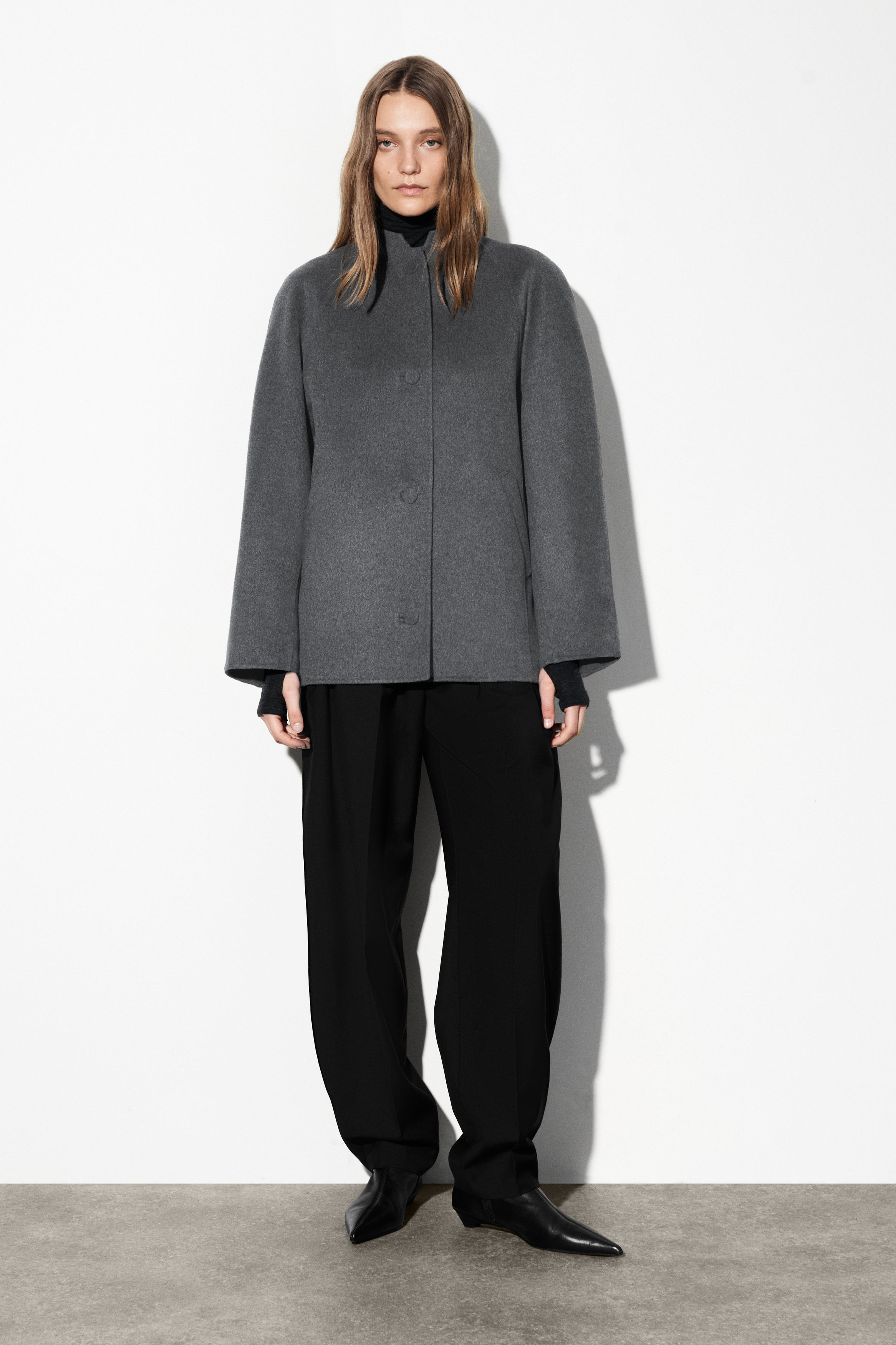 Rounded Double-Faced Wool Jacket
