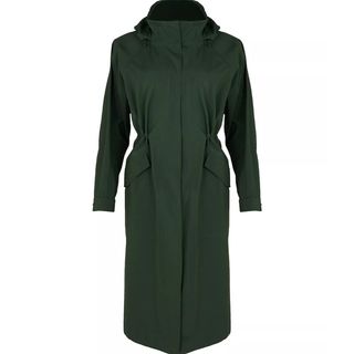 green hooded coat