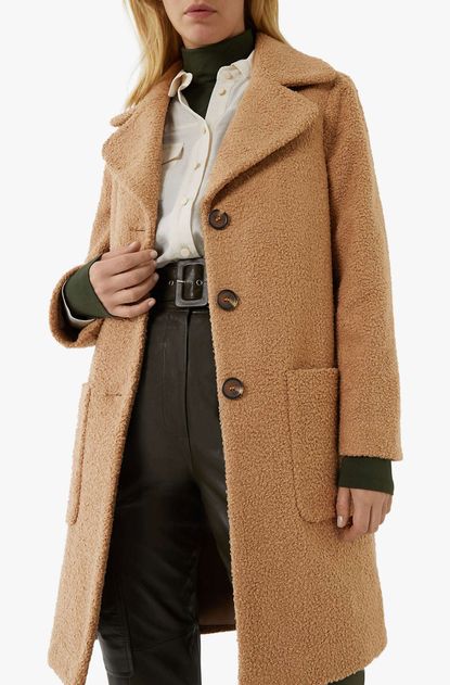 long shearling coat