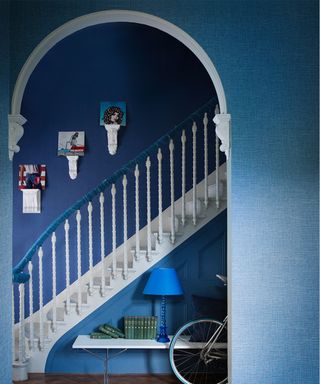 staircase wall ideas blue archway