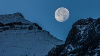 The moon over mountains