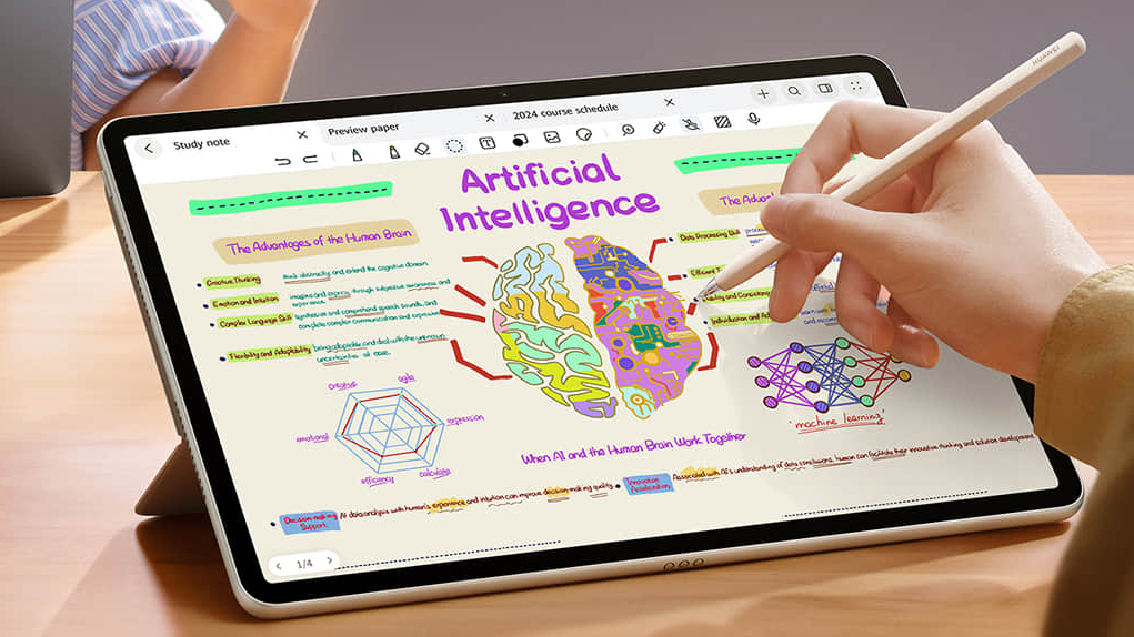 A person drawing on the Huawei MatePad 11.5