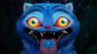 Derpy Tiger sits with an invitation on its tongue in KPop Demon Hunters.