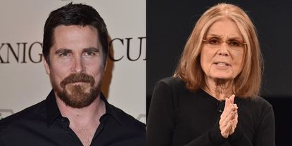 Christian Bale and Gloria Steinem 