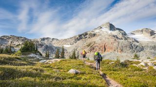 hikers on a mountain trail