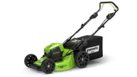 Greenworks GD60LM46SP cordless lawn mower in green