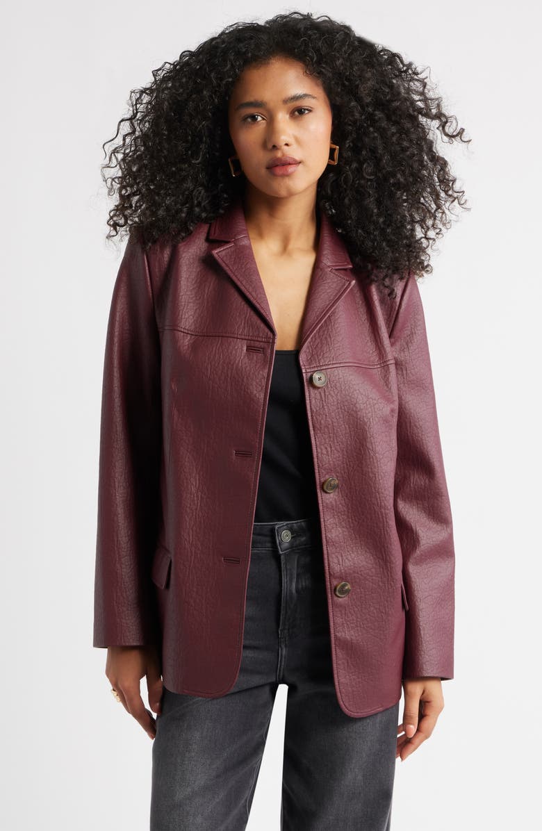 Pebble Faux Leather Jacket