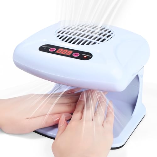 Saviland 5x Faster Dry Nail Dryer: 300w Strong-Air Nail Dryer for Regular Polish Smart Sensor Nail Polish Dryer Warm &amp;amp; Cool Wind Dual Air Dual Modes Battery-Free Nail Fan Home Salon Use