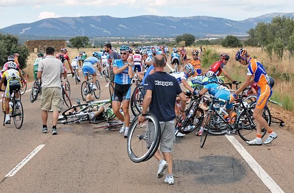 There were 20 in the bunch and the little one said, 'fall over fall over': The peloton took a hard fall on Stage 6.
