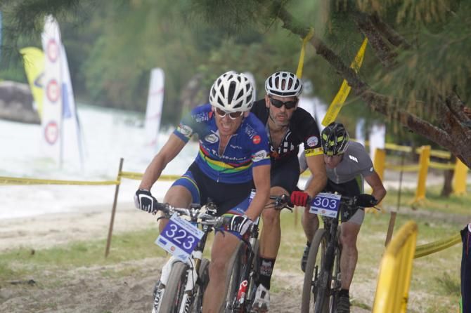 Masters riders in action during the final stage at the Langkawi International Mountain Bike Challenge